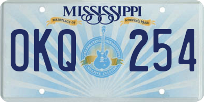 MS license plate OKQ254