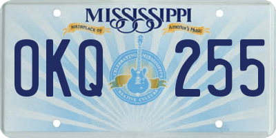 MS license plate OKQ255