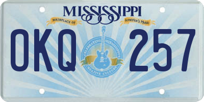 MS license plate OKQ257