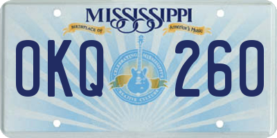 MS license plate OKQ260