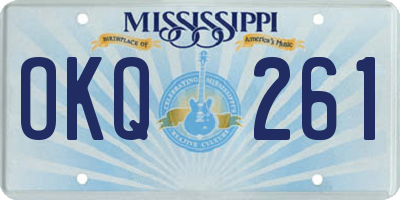 MS license plate OKQ261
