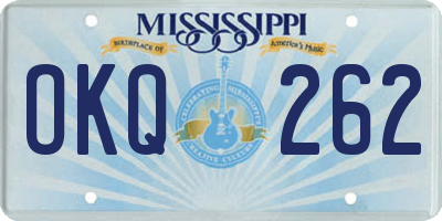 MS license plate OKQ262