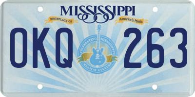 MS license plate OKQ263