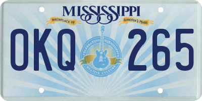 MS license plate OKQ265