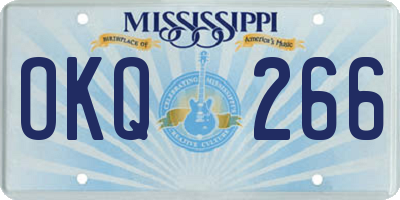 MS license plate OKQ266