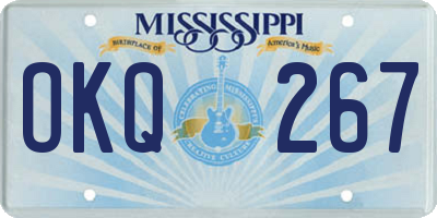 MS license plate OKQ267