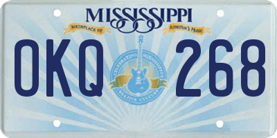 MS license plate OKQ268