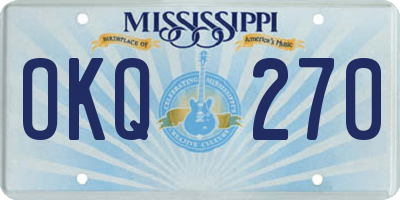 MS license plate OKQ270