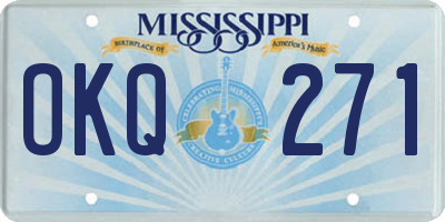 MS license plate OKQ271