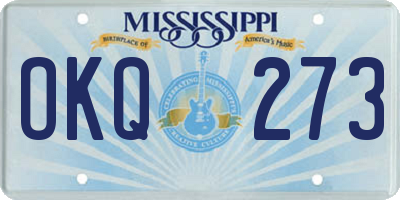 MS license plate OKQ273