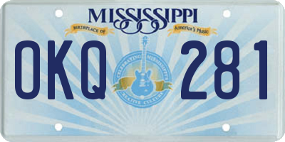 MS license plate OKQ281