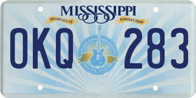 MS license plate OKQ283
