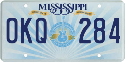 MS license plate OKQ284