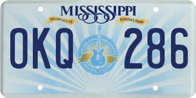 MS license plate OKQ286