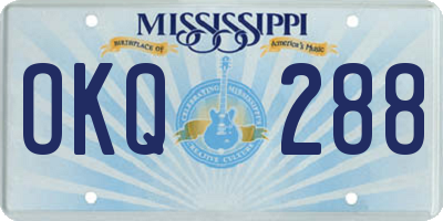 MS license plate OKQ288