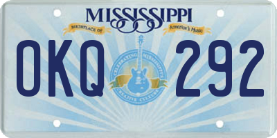 MS license plate OKQ292