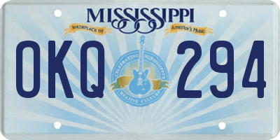 MS license plate OKQ294