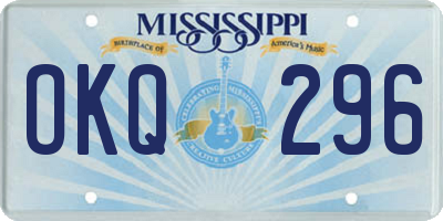 MS license plate OKQ296