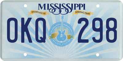 MS license plate OKQ298