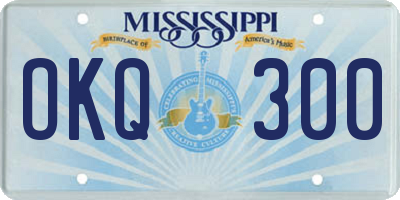MS license plate OKQ300
