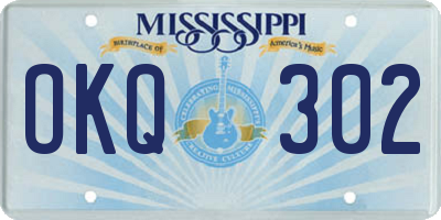 MS license plate OKQ302