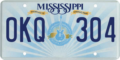 MS license plate OKQ304