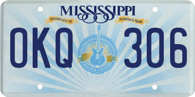MS license plate OKQ306