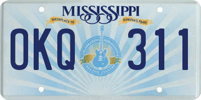 MS license plate OKQ311