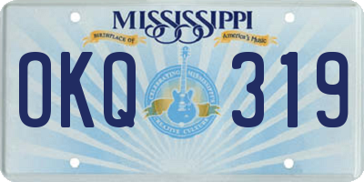 MS license plate OKQ319
