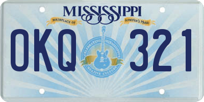 MS license plate OKQ321