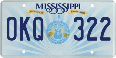 MS license plate OKQ322