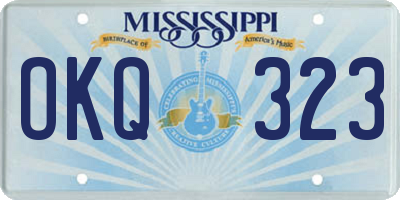 MS license plate OKQ323
