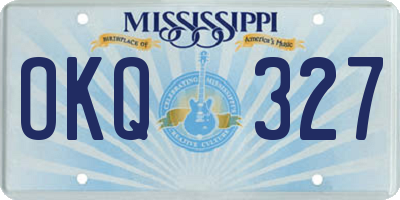 MS license plate OKQ327