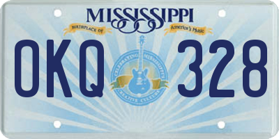 MS license plate OKQ328