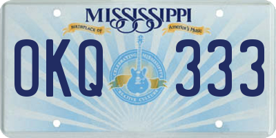 MS license plate OKQ333