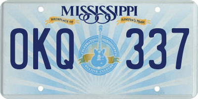 MS license plate OKQ337