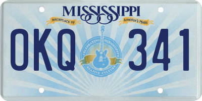 MS license plate OKQ341