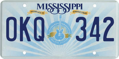 MS license plate OKQ342