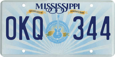 MS license plate OKQ344