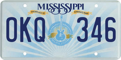 MS license plate OKQ346