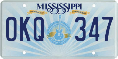 MS license plate OKQ347