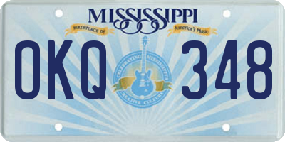 MS license plate OKQ348