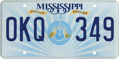 MS license plate OKQ349