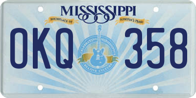 MS license plate OKQ358