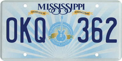 MS license plate OKQ362