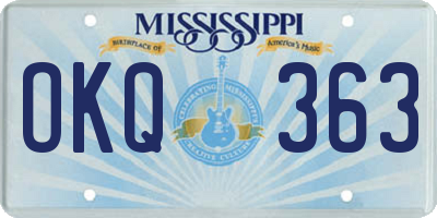 MS license plate OKQ363