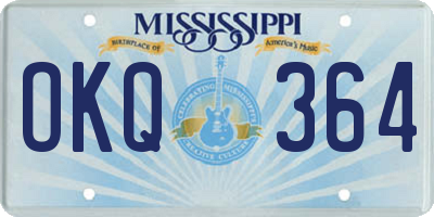 MS license plate OKQ364