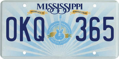 MS license plate OKQ365