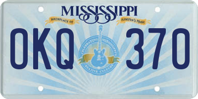 MS license plate OKQ370