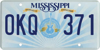 MS license plate OKQ371